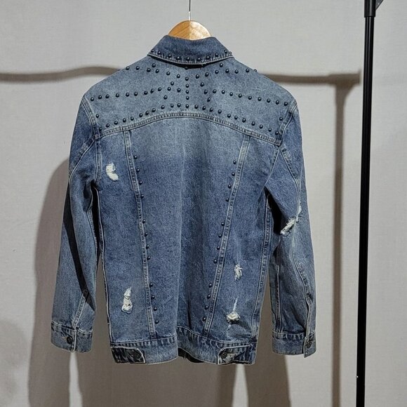 Chelsea De Boer by Lily & Lottie jean jacket studded denim grunge metal punk - Picture 7 of 16